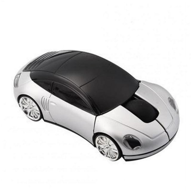 Mini Car Shape 2.4G Wireless Mouse Receiver with USB Interface for Notebooks Desktop Computers Silver