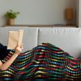 thumbnail image 3 of Colorful Soft Flannel Fleece Throw Blanket, Geometric Polka Dots Composition with Halftone Pattern on Dark Toned Background, Cozy Plush for Indoor and Outdoor Use, 50" x 60", Multicolor, by Ambesonne, 3 of 5