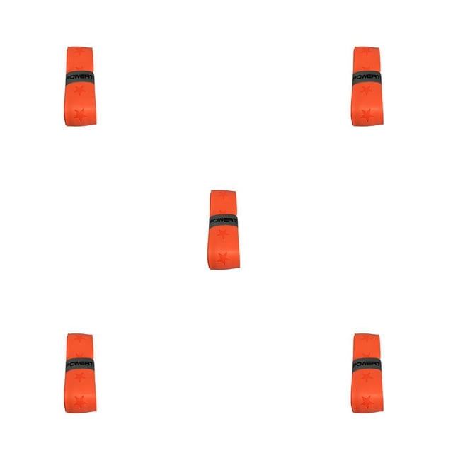 Yuarrent POWERTI antideslizante mango de raqueta de bádminton cinturón autoadhesivo absorbente de sudor cinta de agarre accesorios de naranja 5piezas