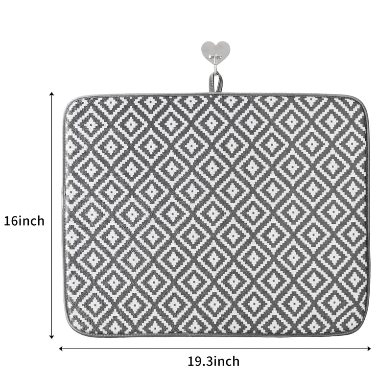 Subekyu Dish Drying Mats, Microfiber, 2-Pack, Gray photo 4