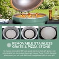 thumbnail image 6 of SUNJOY 20 inch Charcoal Grill, Egg-shaped Outdoor Grill with Pizza Stone, Ultimate BBQ Grill and Smoker with Wheels, Green, 6 of 12