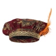 thumbnail image 2 of Sombrero de rey medieval con plumas, sombrero de copa tipo muffin para eventos y representaciones teatrales. Rojo, 2 of 7