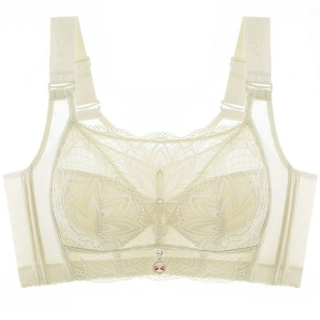 Gnurob Lace Bralettes for Women Push Up Bra Wirefree Padded T Shirt Bralette Hide Back Fat Brassiere Adjustable Strap Bras Everyday lingerie Clearance Saving Beige 38