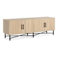 thumbnail image 3 of Christopher Knight Home 66" Wood TV Stand Cabinet, 4 Doors with Storage Spaces, Adjustable Shelves, Natural, 3 of 10