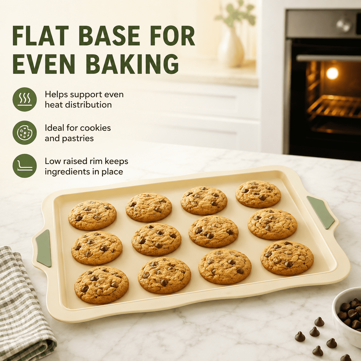 Silicone Baking Mat - Non-Stick Reusable Cookie Sheet for Oven Baking