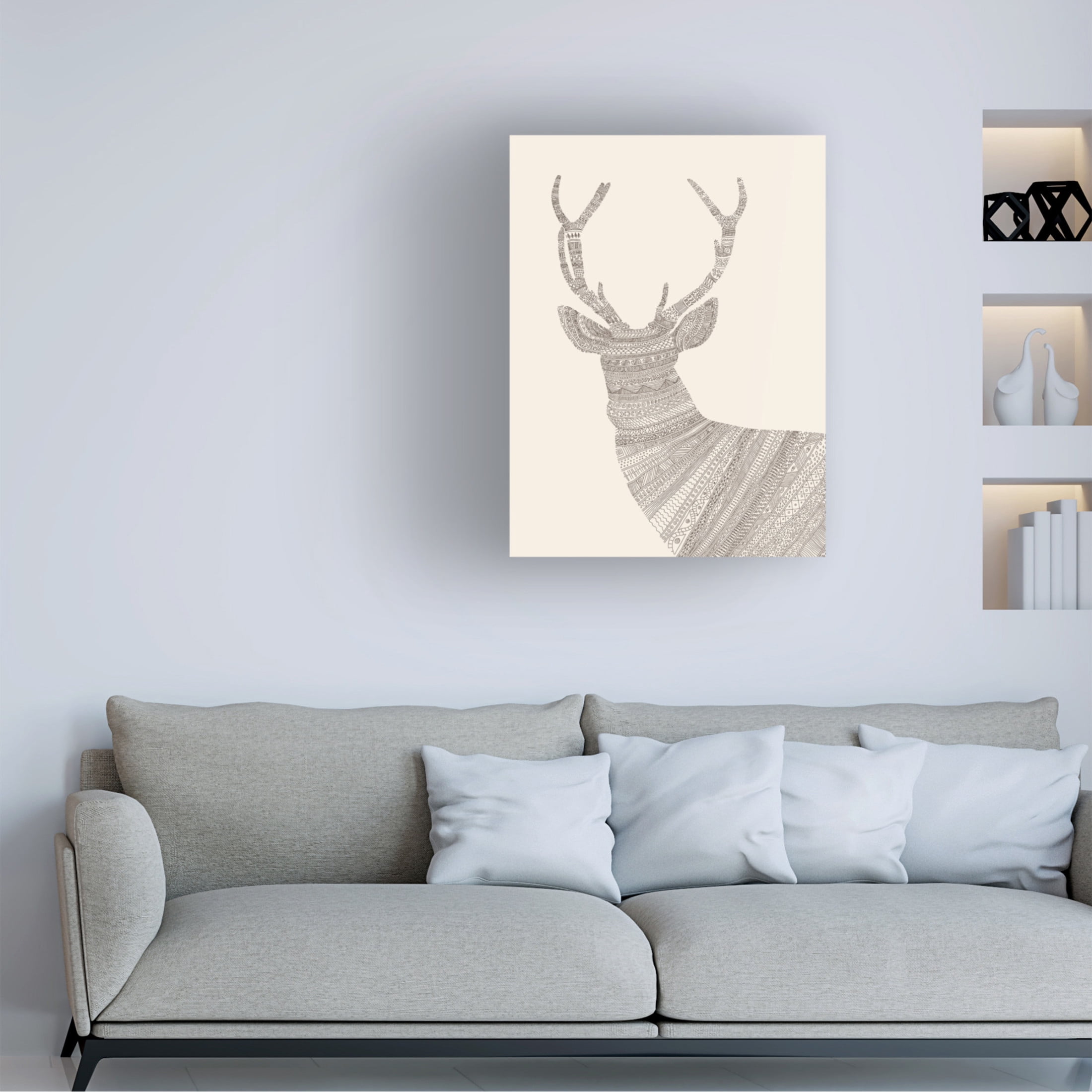 Trademark Fine Art Florent Bodart Stag Beige Canvas Wall Art