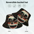 thumbnail image 2 of Pofeuu Glitch Screaming Skull Print Bucket Hat for Women Men Reflective Bucket Hats Beach Summer Sun Hat Travel Fisherman Cap, 2 of 6