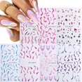 thumbnail image 1 of 7 Hojas De Serpentinas De Ballet Líneas De Ensueño Pegatinas De Arte De Uñas, Línea De Remolino Autoadhesiva 3D Estampado De Vaca Diseño De Uñas Calcomanías De Uñas Para Mujeres Di, 1 of 5