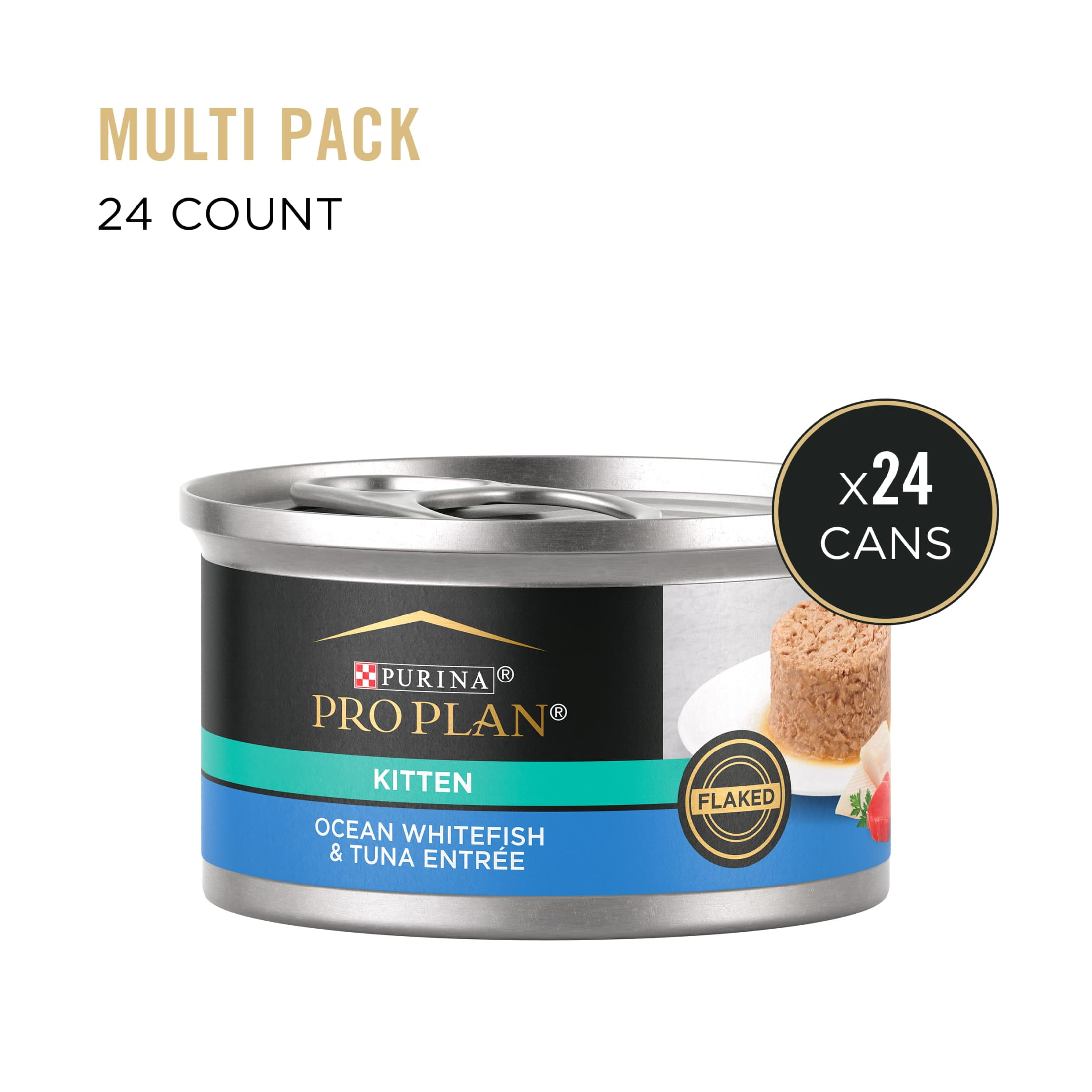 Purina Pro Plan, Ocean Whitefish Tuna, Wet Kitten Food, 3 oz Cans, 24 Pack
