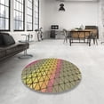 thumbnail image 4 of Ahgly Company Machine Washable Indoor Square Transitional Metallic Gold Area Rugs, 8' Square, 4 of 7