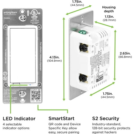 Enbrighten - Z-Wave Plus Smart In-Wall Switch - White & Light Almond