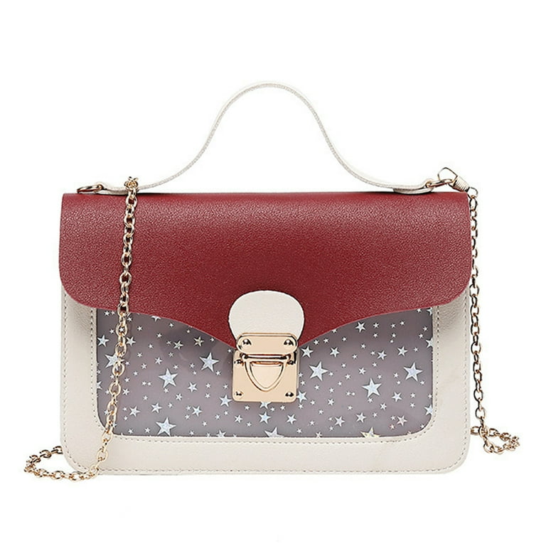 Women's Cute Star Print Fashion Crossbody Shoulder Bag With Chain