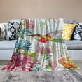 thumbnail image 2 of PRATYUS  Hummingbird Throw Blanket Floral Flower Throw Blanket Spring Colorful Throw Blanket Flannel Throw Blanket Gifts for Women Children Soft Cozy Throw Blanket 40x50in, 2 of 6