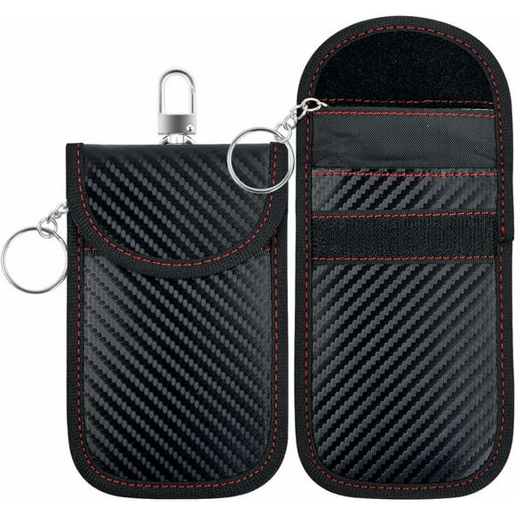 2 Pack Signal Blocking Faraday Pouch Bag, Car Key Signal Protection Bag, RFID Signal Blocking Pouches, Faraday Bag, Car Key Protective Cases