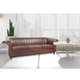 thumbnail image 4 of Churanty Chesterfield Sofa Leather with Solid Wood Legs, Dark Brown, 4 of 9