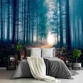 thumbnail image 4 of - Nature Forest Tree Mural Woodland Landscape Backgrounds Cottage Jungle Wallpaper Extra Large Wall murals for Bedroom Living Room（not Peel and Stick）-, 4 of 5