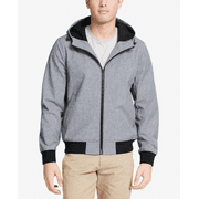 Dockers HEATHER GREY Men's Big & Tall Softshell Hooded Bomber Jacket, 5XL