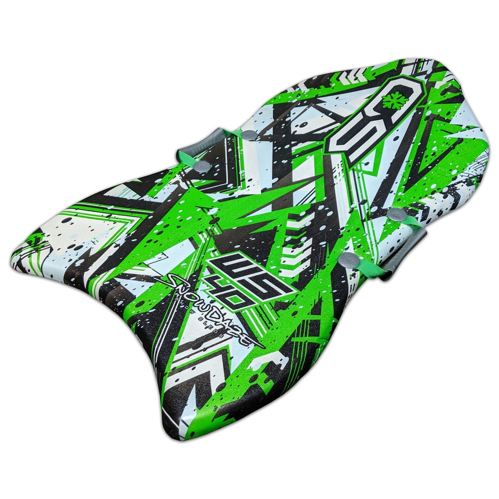Snow Daze Warp Speed 40" Slick Bottom Foam Snow Sled, Green