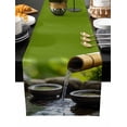 thumbnail image 2 of Flowing Water Zen Stones Cotton Linen Table Runner 18 x 72 inch Modern Country Abstract Art Non-slip Rectangular Dining Table Decor for Wedding Party Holiday Dinner, 2 of 8