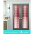 thumbnail image 5 of Window Privacy Film Red Farmhouse Stained Glass Window Film Decorative Sun Block Window Cover Gradient Buffalo Plaid Lattice Grid Window Clings Static Adhesive Sticker for Bathroom 17.7"x78.7", 5 of 7