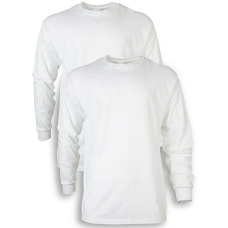 Gildan Men's Ultra Cotton Long Sleeve T-Shirt, 2-Pack, up to size 5xl