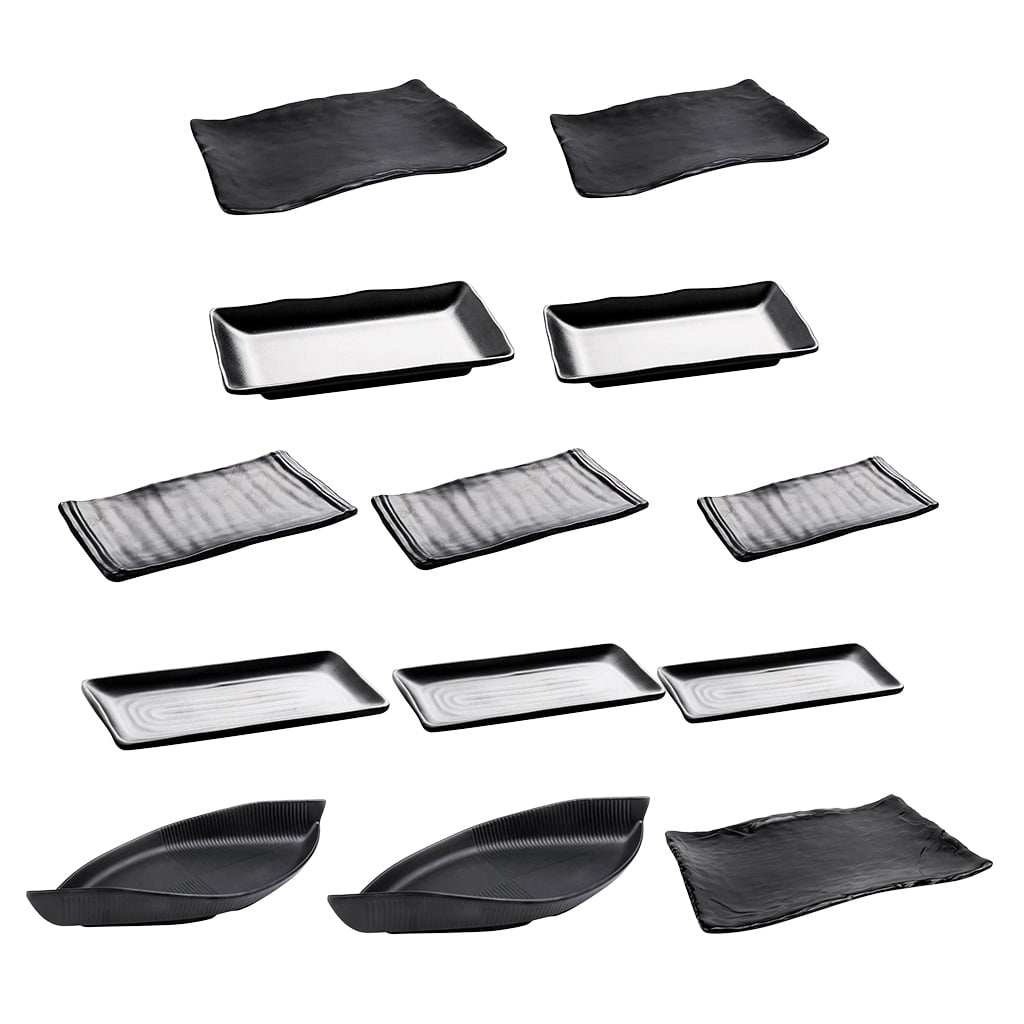 A 20.7x13x2.8cm Hotel Rectangle Serving Tray Restaurant Coffee Shop Home Tableware Black