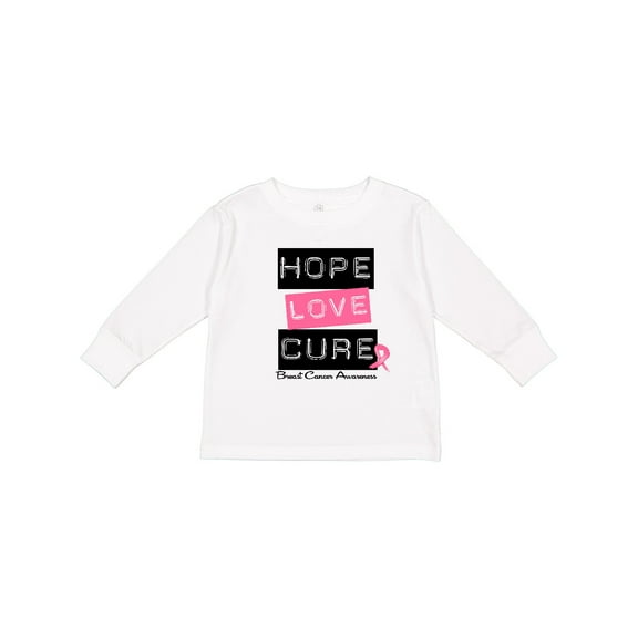 Inktastic Breast Hope Love Cure Boys or Girls Long Sleeve Toddler T-Shirt