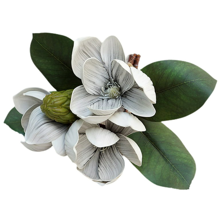 Artificial Magnolia Flower in Ceramic Gold Vase 8.6 Tall – FloralGoods