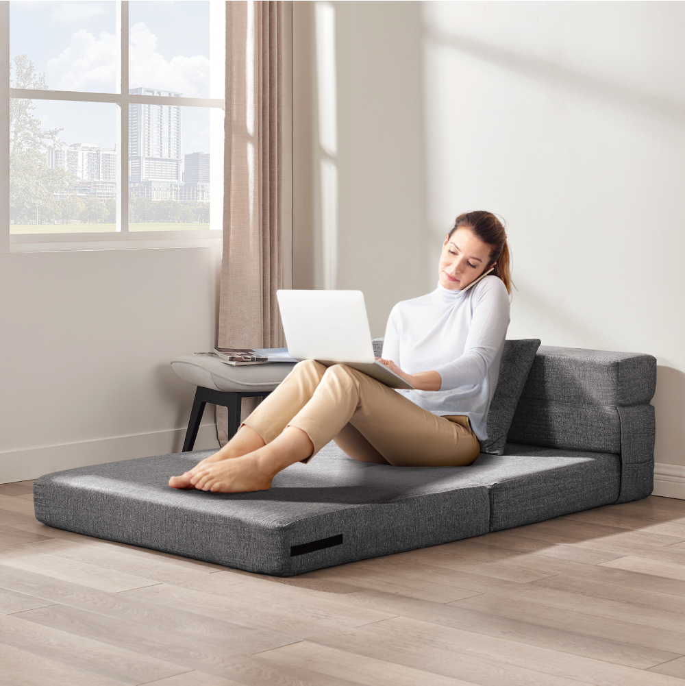 Z-HOM Folding Sofa Bed with Memory Foam, Dark Gray photo 2