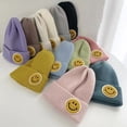 thumbnail image 2 of Casual Pastel Tones Yellow Smily Face Beanie (PINK), 2 of 2