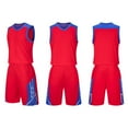 thumbnail image 2 of ZACPNCV Kids Sports Shorts Sets Boys Jerseys Tracksuit 2 Piece Basketball Performance Tank Top and Mesh Shorts Set Red 8-10 Years, 2 of 8