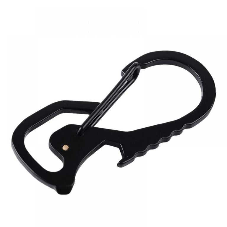 Shengshi Special Anti-lost Quick Release Octagonal Ring Key Chain Waist  Belt Clip Easy Carry EDC Tool Keychain Black