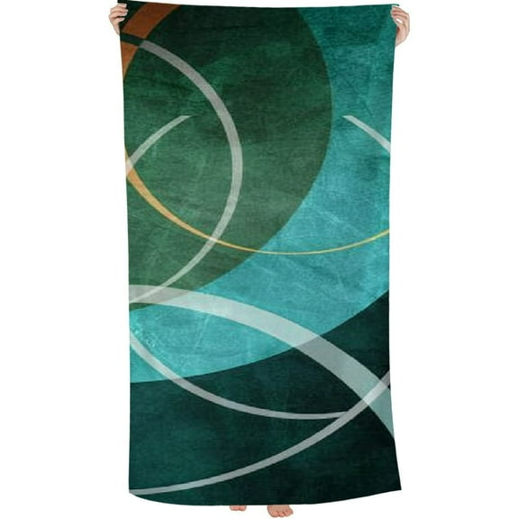 PHYHOO Blue Green Teal Beach Towels Oversized Microfiber Beach Towel for Adults Extra Large Beach Towel Sand Free Towel for Travel Pool Swimming Bath Camping Adult Women 30x60in