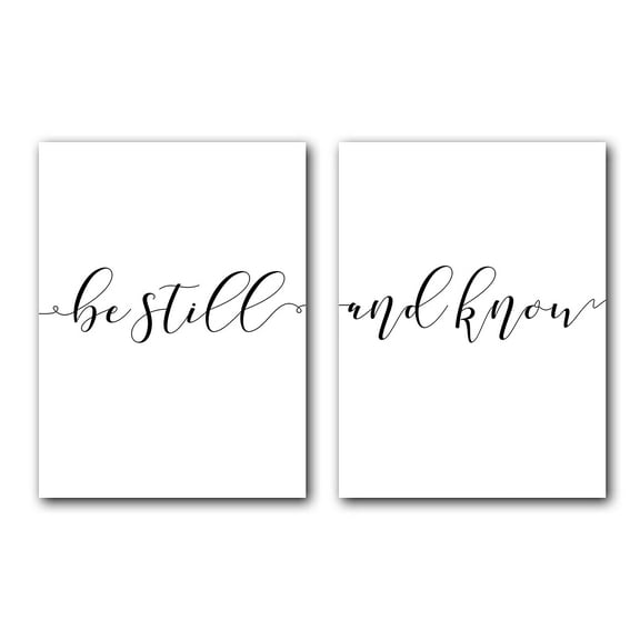 Be Still and Know Set of 2 Posters 18 x 24 Inches Minimalist Art Typography Art Bedroom Wall Art Romantic Gift Home Wall Art Poster