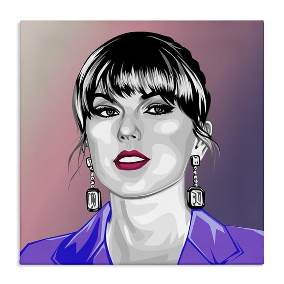 Stupell Industries Contemporary Taylor Wearing Purple Canvas Art, 17 x 17, by Birch&Ink