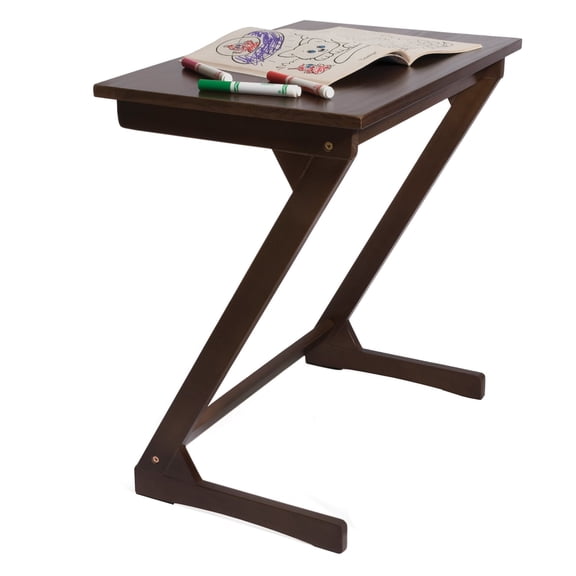 Lipper International Wooden ZigZag Table, Walnut, 4 x 17.5 x 28"