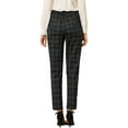 thumbnail image 3 of DARING DIVA Women's Tartan Plaid Pants Elastic Waist Straight Trousers XS Black, 3 of 7