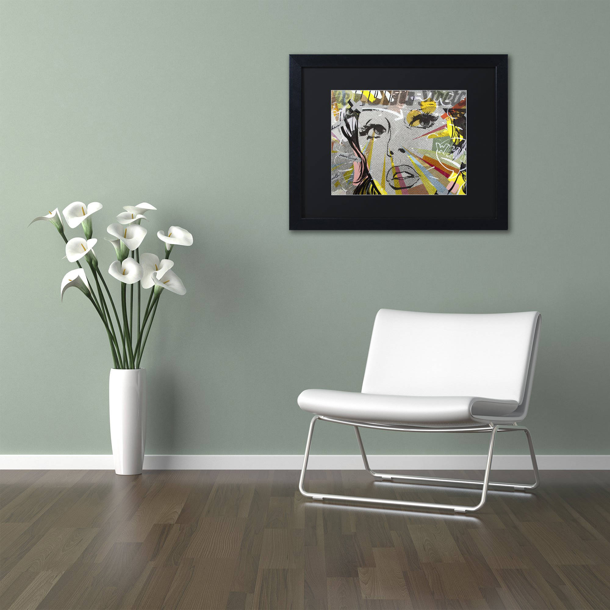 Dan Monteavaro 'The Long Stretch' Black Matted Framed Art