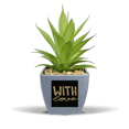 thumbnail image 1 of with love  quote handwrite Fake Pineapple Flower Pot Vase Mini Decor, 1 of 3