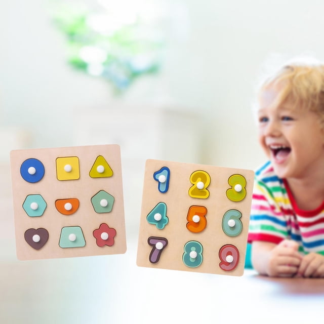2 Juegos de Tablero de Rompecabezas de Cvijas Sensoriales Montessori de para en Edad CUTICAT Rompecabezas geométrico