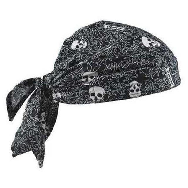 Chapeau Triangle Rafraîchissant par Évaporation avec Serviette Rafraîchissante, Crânes