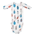 thumbnail image 3 of WIBACKER Baby Girls Boys Nightgowns Milk Silk Sleeper Bag Newborn Coming Home Outfits Floral Knotted Gown with Headband, 3 of 5