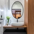 thumbnail image 6 of Open Box ANDY STAR 24 x 36 Inch Oval Deep Metal Frame Wall Mirror, Matte Black, 6 of 9