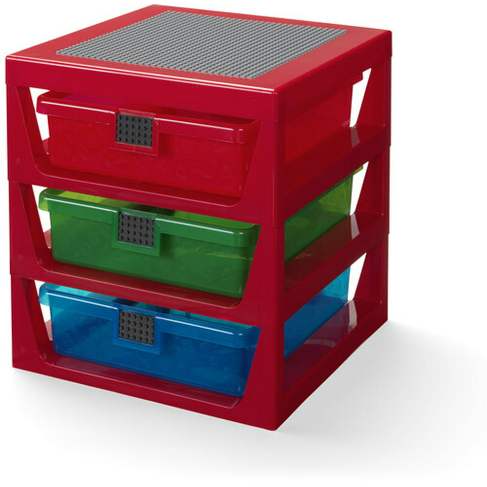 LEGO 3Drawer Storage Rack System, in Red