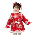 thumbnail image 4 of Otqutp Chinese Calendar New Year Dress for Baby Girls Fleece Lined Toddler 𝗙airy 𝗛anfu 𝗧ang Suit Long Sleeve Princess Dress, 4 of 9
