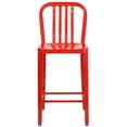 thumbnail image 4 of 24'' High Industrial Style Red Metal Counter Height Restaurant Stool For Indoor or Outdoor Use - Cafe Style Metal Stool Chair, 4 of 8