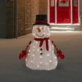 thumbnail image 2 of Northlight 32" Lighted 3D Chenille Snowman in Top Hat Outdoor Christmas Decoration, 2 of 6