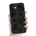 thumbnail image 1 of Funda de teléfono MZELQ para iPhone 16, silicona, diseño de mariposas, 1 of 6