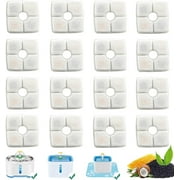 FACEGA 16-Pack Replacement Filters for Cat Fountain, Triple Filtration System Pet Cat Fountain Filter Replacement for 84oz/2.5L Square Automatic Pet Water Fountain