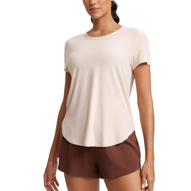 Camiseta de entrenamiento CRZ YOGA Cloudweight para mujer, color blanco opalino